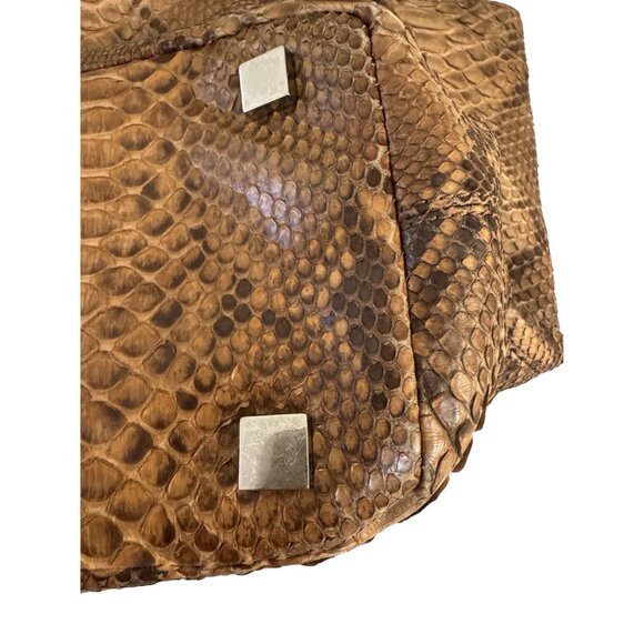 Michael Kors Genuine Soft Snake Skin Leather Women's Brown Shoulder Bag - Picture 8 of 11
